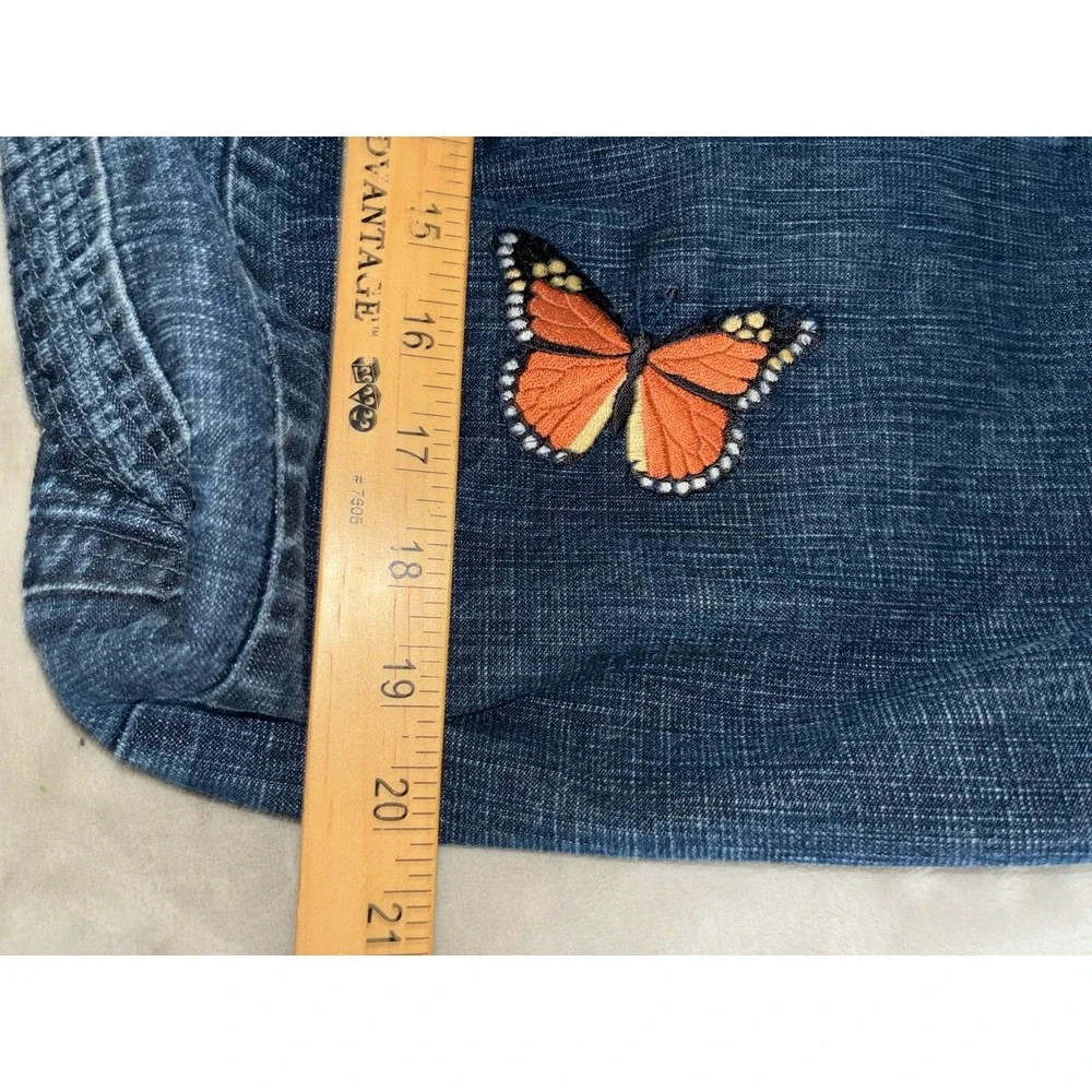 Vintage Reworked Denim Bag Looney Tunes Butterfly Up-cycled Handmade 20x16